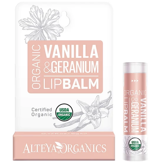 Alteya Organics Bio Ajakápoló - Vanília és geránium 5g