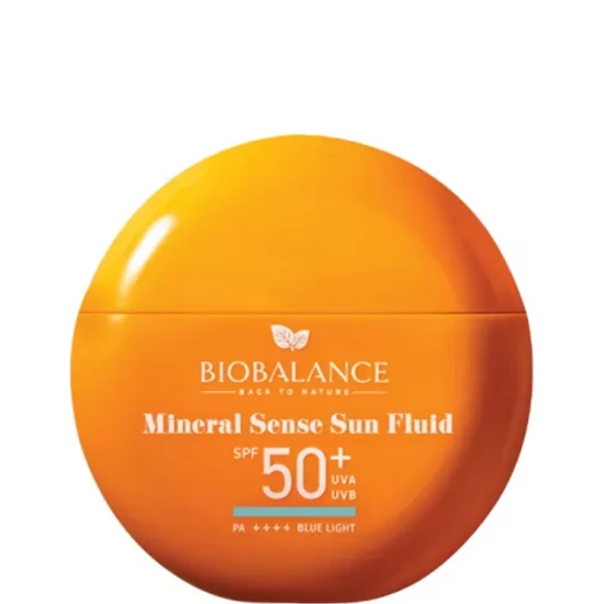 BioBalance Mineral Sense Nyugtató vízálló fényvédő fluid arcra természetes fényvédővel SPF50+ 40ml