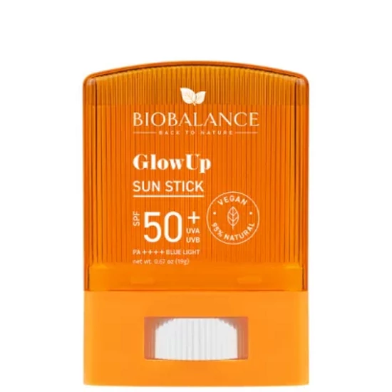 BioBalance Glow Up ragyogást fokozó vízálló fényvédő stick arcra SPF50+ 19g