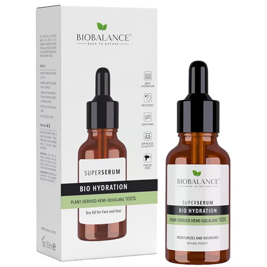 BioBalance Hidratáló szuperszérum bio hemi-szkvalánnal arcra és hajra 30ml