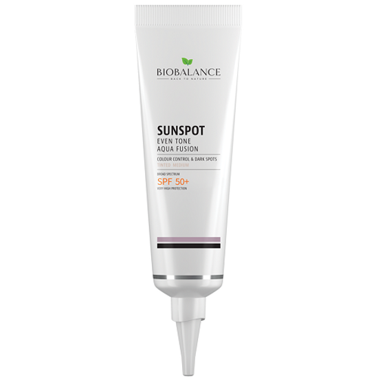 BioBalance SUNSPOT Hidratáló és bőrkiegyenlítő fényvédő arckrém SPF50+, színezett medium 40ml