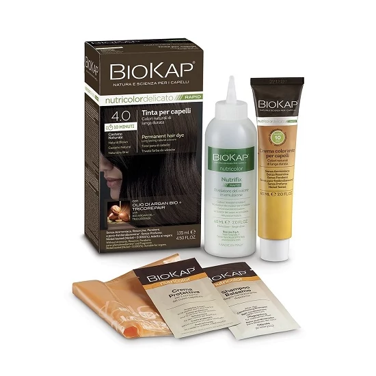 Biokap Nutricolor Rapid Tartós hajfesték Nr 4.0 Natural Brown 135ml