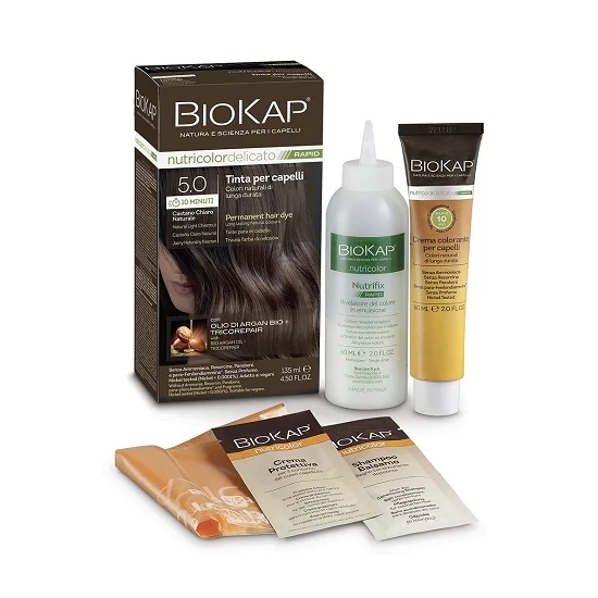 Biokap Nutricolor Rapid Tartós hajfesték Nr 5.0 Natural Light Chestnut 135ml