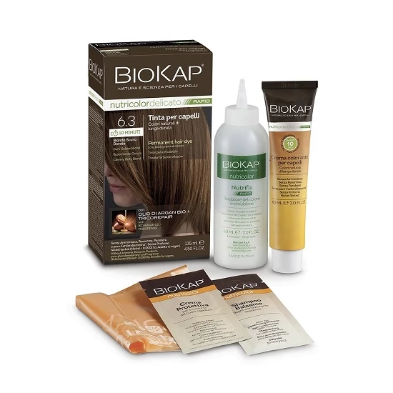 Biokap Nutricolor Rapid Tartós hajfesték Nr 6.3 Dark Golden Blond 135ml