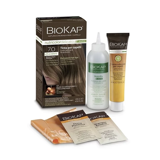 Biokap Nutricolor Rapid Tartós hajfesték Nr 7.0 Natural Medium Blond 135ml