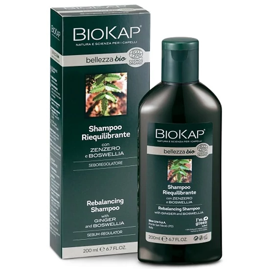 BioKap Bellezza bio kiegyensúlyozó sampon gyömbérrel és tömjénfával 200ml