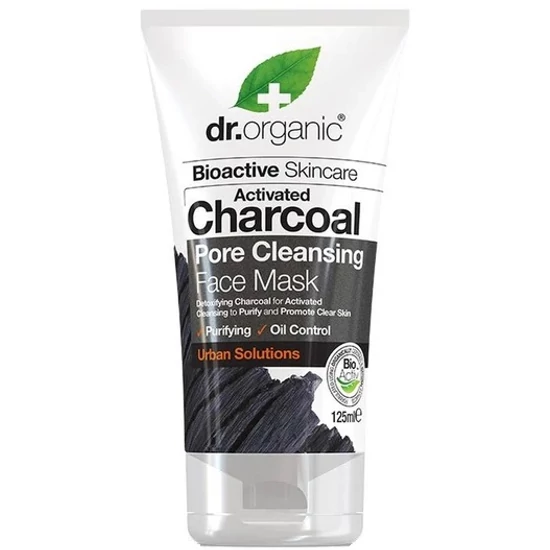 Dr. Organic Pórustisztító arcpakolás aktív szénnel 125ml