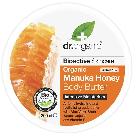 Dr. Organic Testápoló vaj bio manuka mézzel 200ml