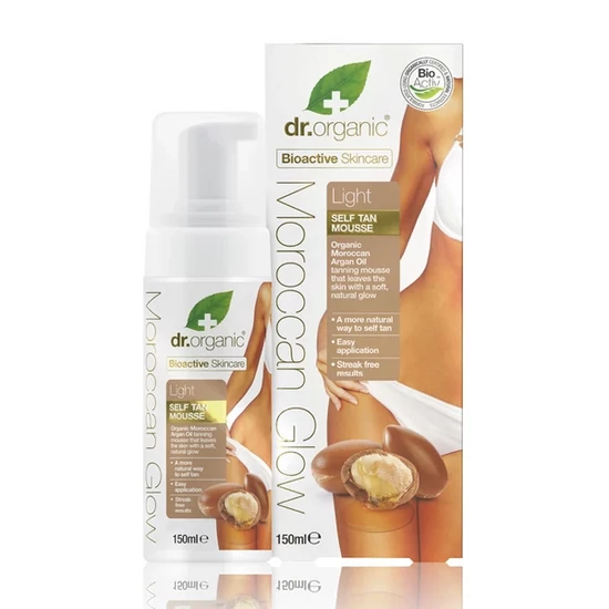 Dr. Organic Moroccan Glow Önbarnító hab - light 150ml