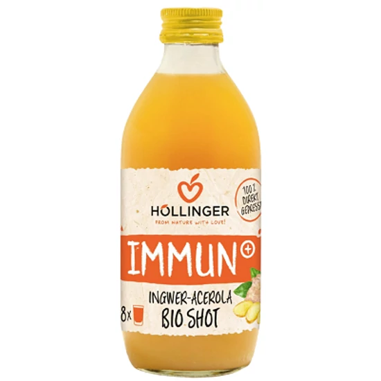 Höllinger Shot Immun+ Gyömbér-Acerola 330ml - bio, vegán 330ml