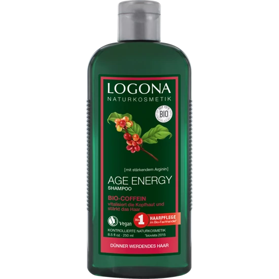 Logona Age Energy energetizáló sampon koffeinnel és goji bogyóval 250ml