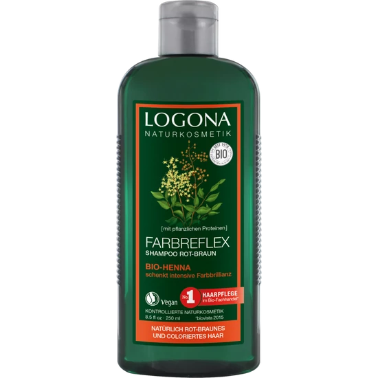 Logona Színmegörző sampon - henna kivonattal, vöröses barna hajra 250ml