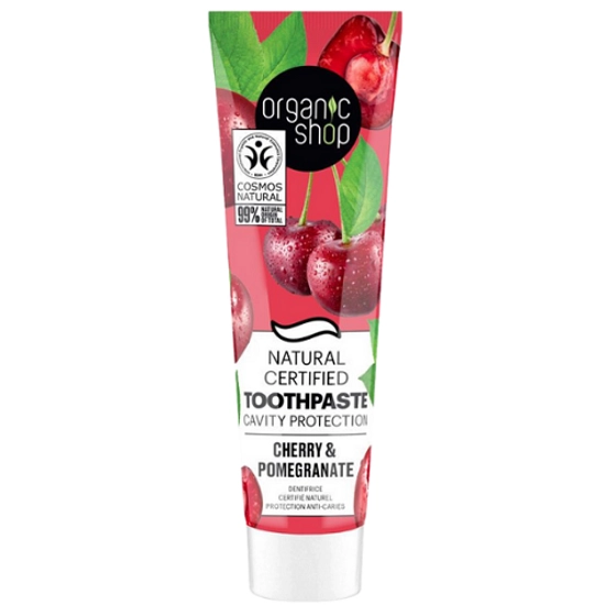 Organic Shop Minősített szuvasodás elleni fogkrém cseresznyével és gránátalmával 100g