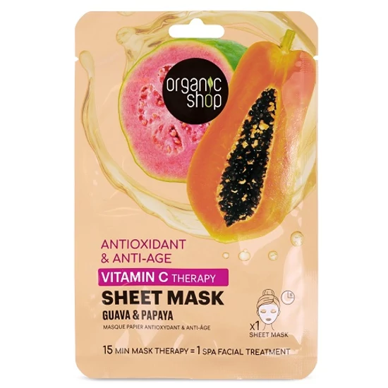Organic Shop Fátyolmaszk Antioxidáns és anti-aging - guava és papaya 25g