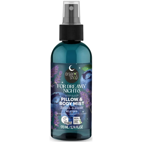 Organic Shop Alvást elősegítő, párna- és testpermet levendulával, áfonyával és melatoninnal 170ml