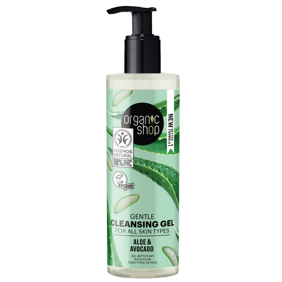 Organic Shop Gyengéd arctisztító gél - aloe vera avokádó 200ml