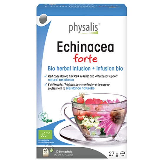 Physalis Bio Gyógynövényes tea - Echinacea Forte, 20 filter x 1,35g (27g)