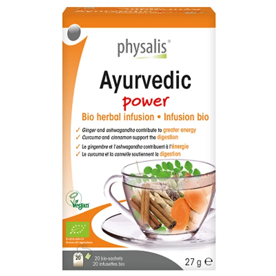 Physalis Bio Gyógynövényes tea - Ayurvedic Power - Ayurvédikus tea, 20 filter x 1,35g (27g)