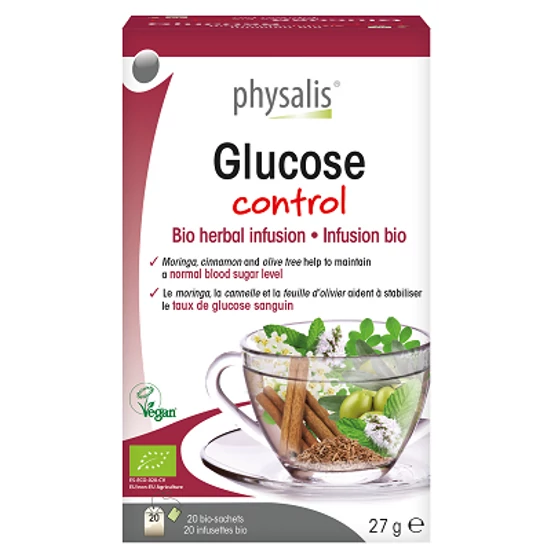 Physalis Bio Herbal Infusion - Glucose Control - Vércukor kontroll tea, 20 filter x 1,35g (27g)