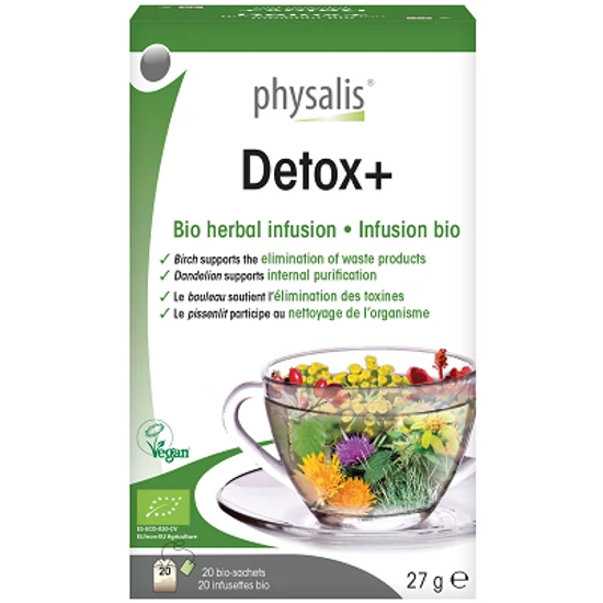 Physalis Bio Herbal Infusion - Detox+ - Méregtelenítő tea, 20 filter x 1,35g (27g)