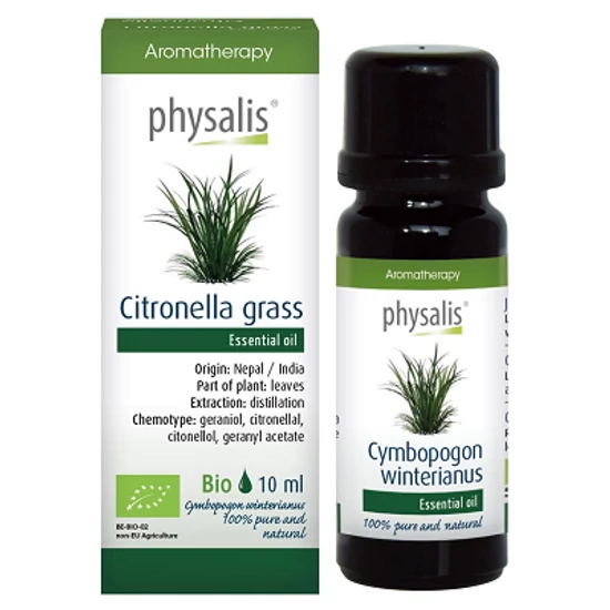 Physalis Citronella (Cymbopogon winterianus) illóolaj - bio 10ml