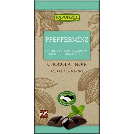 Rapunzel Bio Félédes csokoládé mentolos krémmel töltve - vegán 100g