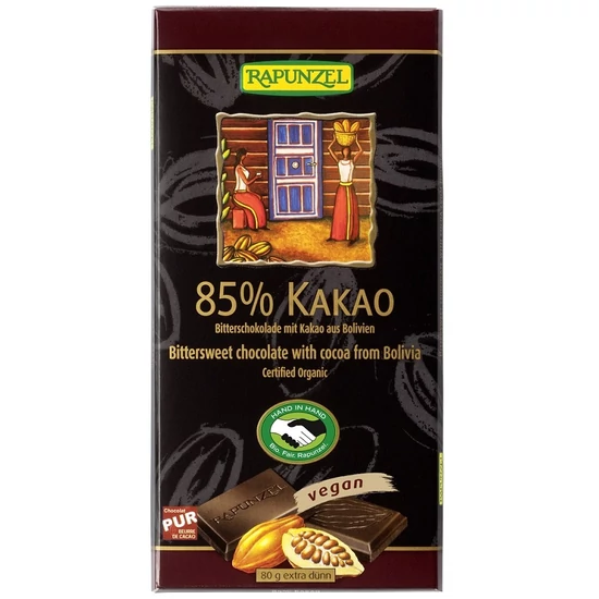 Rapunzel Bio Keserűcsokoládé (85%) 80g