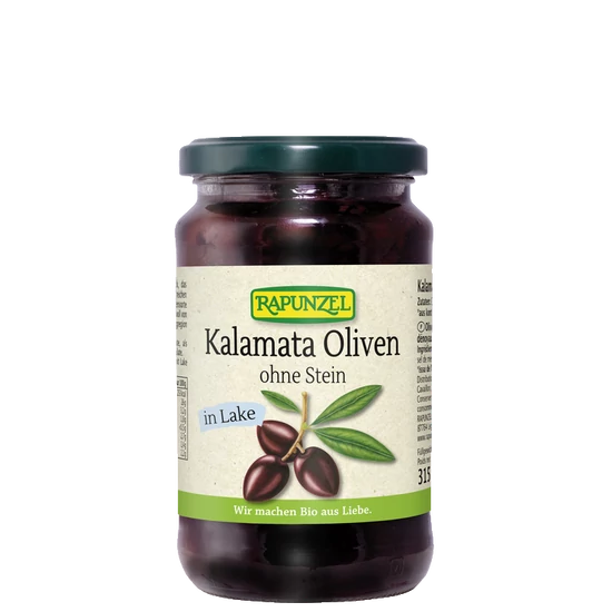 Rapunzel Kalamata olíva magozott, lében - bio, gluténmentes, vegán 315g