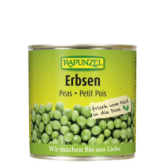 Rapunzel Zöldborsó lében - bio, gluténmentes, vegán 340g