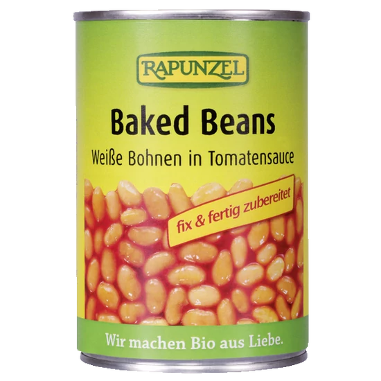 Rapunzel Sült fehér bab paradicsomszószban - bio, gluténmentes, vegán 400g