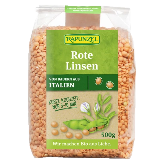 Rapunzel Vörös lencse - bio, gluténmentes, vegán 500g