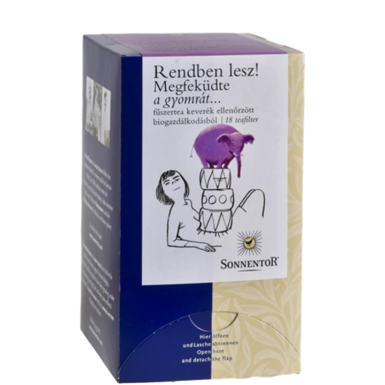 Sonnentor Rendben lesz - Ha megfeküdte a gyomrát - Bio herbál teakeverék, filteres 18 filter x 1,5g (27g)
