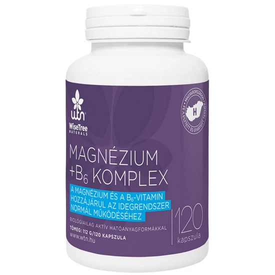 WTN WiseTreeNaturals Magnézium + B6 komplex 120 kapszula