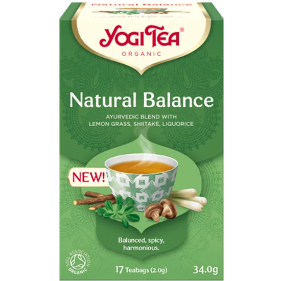 Yogi Tea Természetes egyensúly bio tea shiitake gombával, 17 filter x 2g (34g)