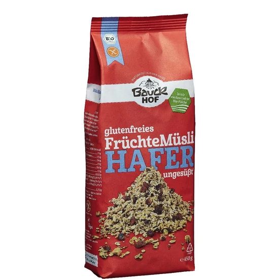 Bauckhof Gyümölcsös zabmüzli - bio, gluténmentes, vegán 450g