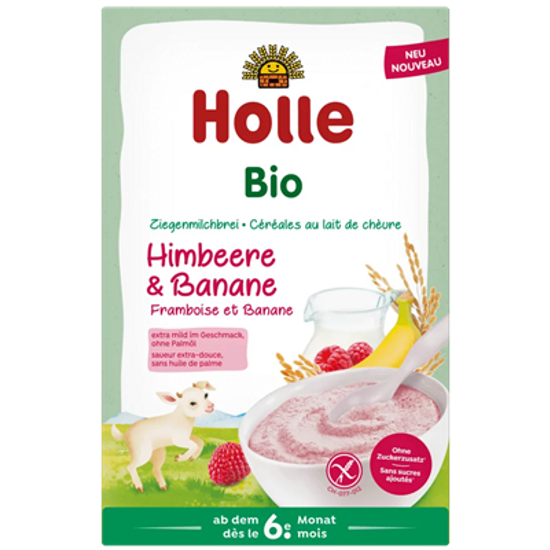 Holle Bio Kecsketejes kása málnával és banánnal - bio, gluténmentes 200g