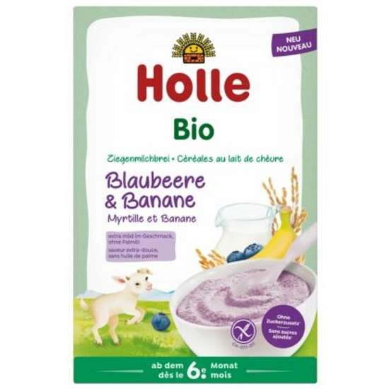 Holle Bio Kecsketejes kása feketeáfonyával és banánna - bio, gluténmentes 200g