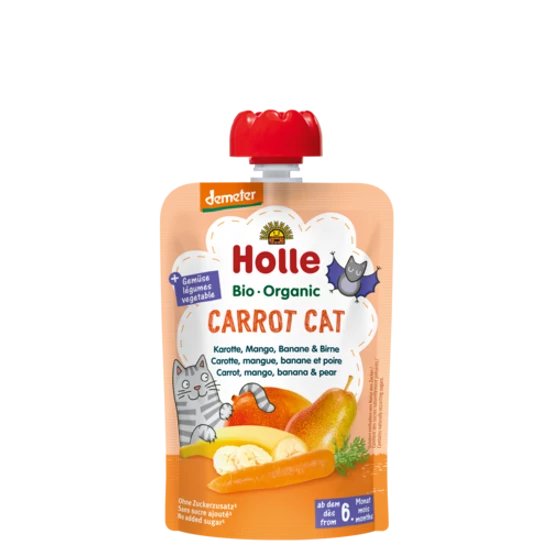 Holle Cat Carrot - Tasak sárgarépa, mangó, banán és körte - bio demeter, gluténmentes 100g