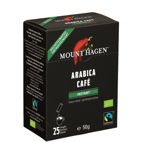 Mount Hagen Instant kávé adagok - koffeinmentes, bio, fair trade 25 x 2g
