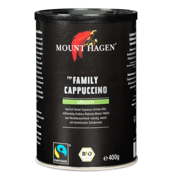 Mount Hagen Cappuccino, családi - bio, fair trade 400g