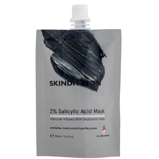 SkinDivision Mélytisztító arcmaszk 2% szalicilsavval és feketeszénnel 100ml