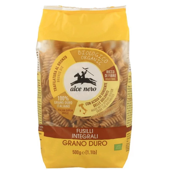 Alce Nero Teljes kiőrlésű fusilli (csavart orsó) - bio 500g