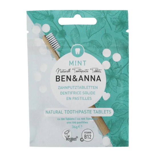 Ben &amp; Anna Mentás fogtabletta B12 vitaminnal 36g