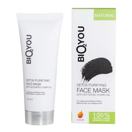 Bio2You Detox natúr tisztító arcmaszk aktív szénnel 75ml