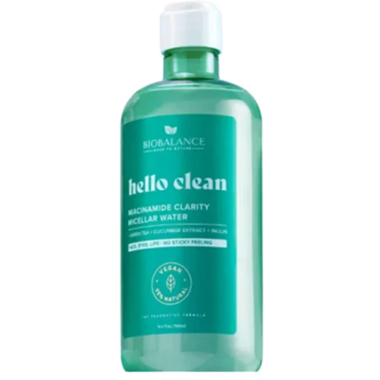 BioBalance Hello Clean Tisztító micellás víz niacinamiddal zsíros és aknéra hajlamos bőrre 500ml