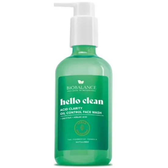 BioBalance Hello Clean Faggyútermelést szabályozó arclemosó gél szalicilsavval kombinált és zsíros bőrre 250ml