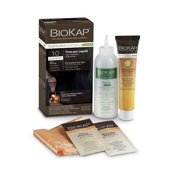Biokap Nutricolor Rapid Tartós hajfesték Nr 1.0 Natural Black 135ml