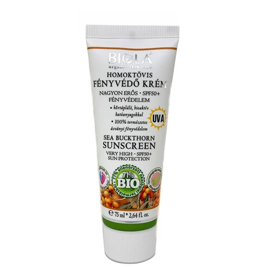Biola Homoktövis fényvédő krém SPF50+ - Világos 75ml
