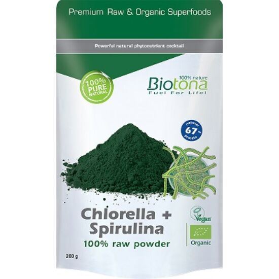 Biotona Chlorella + Spirulina - 100% bio chlorella és spirulina por 200g