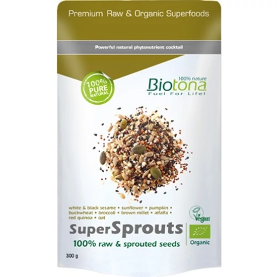 Biotona Superfood - SuperSprouts - 100% bio nyers és csíráztatott magok - 300g